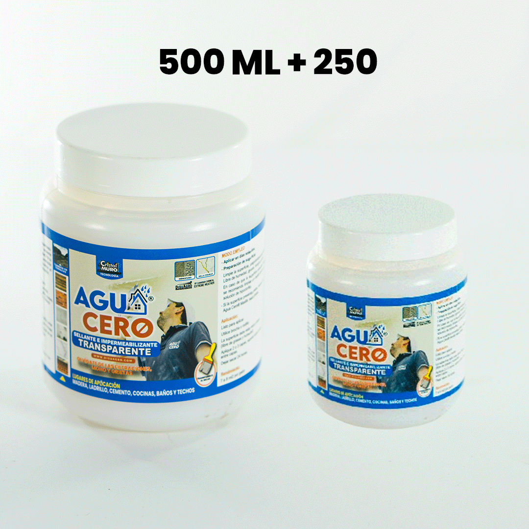 Combo Impermeabilizante Agua Cero de 500 ml y 250 ml