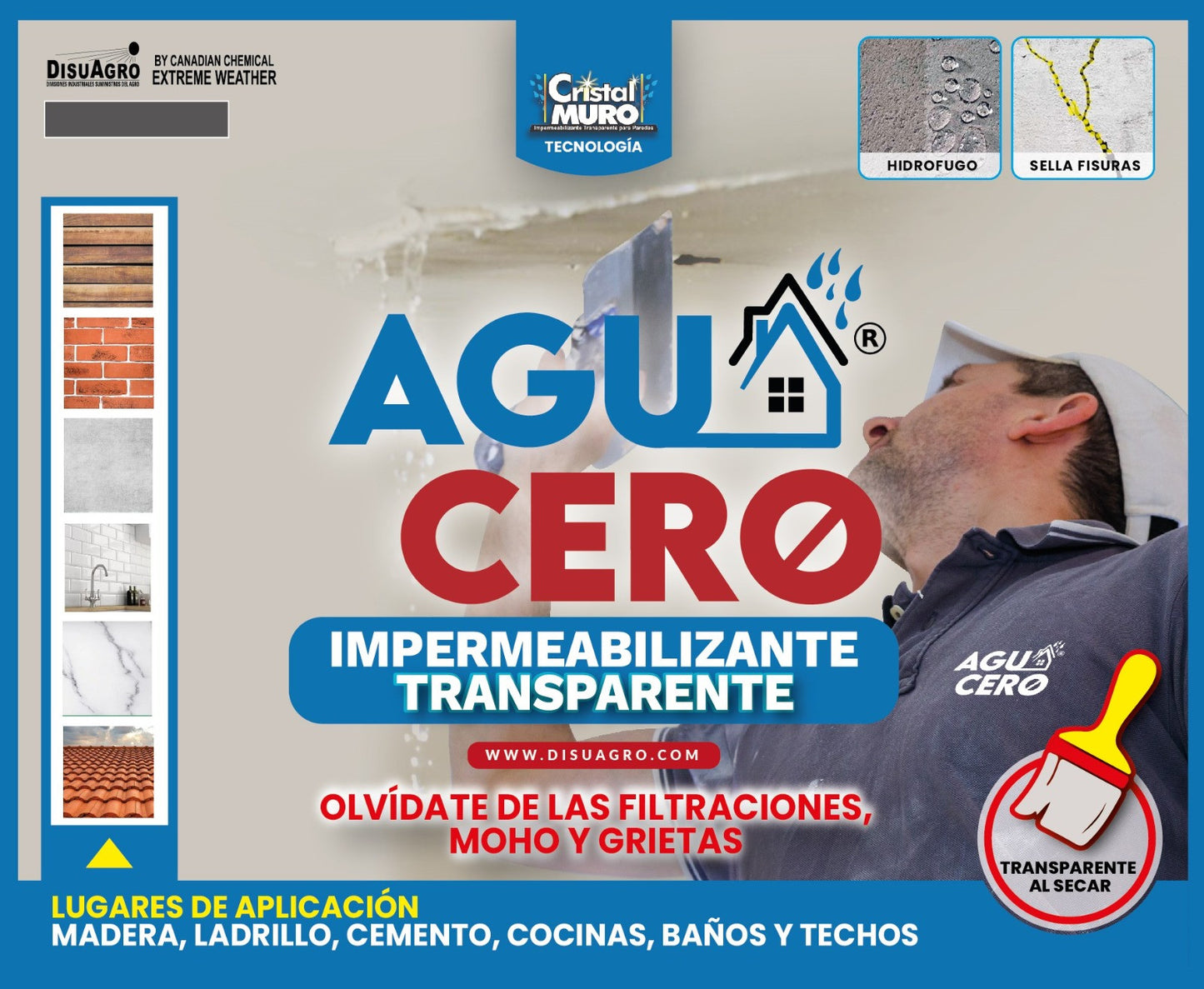 Combo Impermeabilizante Agua Cero de 500 ml y 250 ml