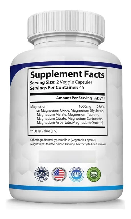Suplemento De Magnesium Complex 8 Elements, 90 Cápsulas